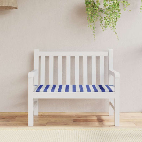 Vidaxx Gartenbankauflage gestreift 120x50x4 cm Oxford-Stoff weiß und blau