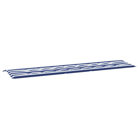 VidaXL Gartenbankauflage gestreift 200x50x4 cm Stoff weiß und blau