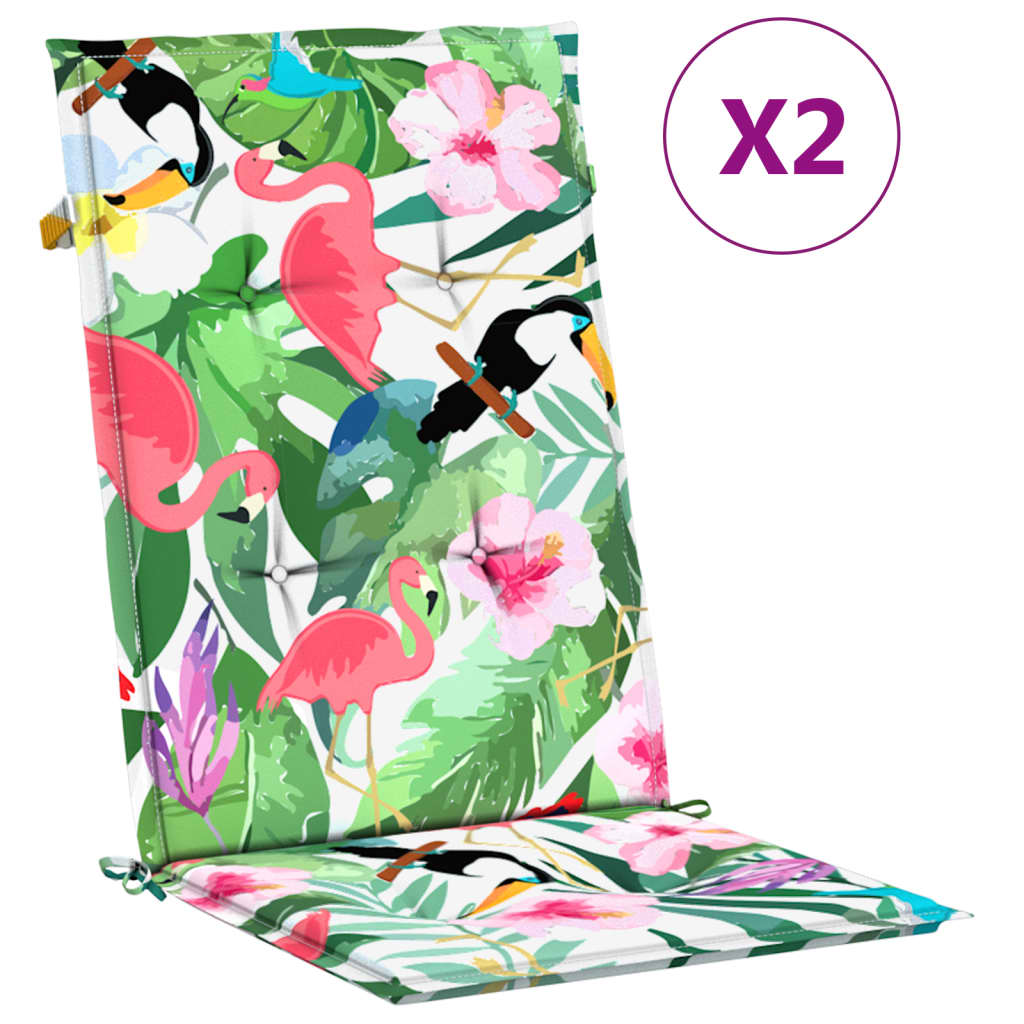 Vidaxx Gartenstuhlkissen 2 Stück 120x50x3 cm Stoff mehrfarbig