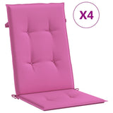 VidaXL Stuhlkissen 4 Stück Stoff mit hoher Rückenlehne rosa
