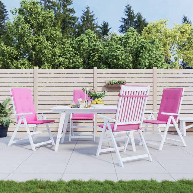 VidaXL Stuhlkissen 4 Stück Stoff mit hoher Rückenlehne rosa