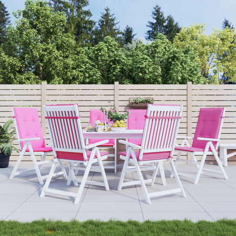 VidaXL Stuhlkissen 6 Stück Stoff mit hoher Rückenlehne rosa