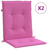 VidaXL Stuhlkissen 2 Stück, Stoff mit niedriger Rückenlehne, rosa