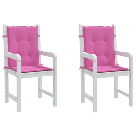 VidaXL Stuhlkissen 2 Stück, Stoff mit niedriger Rückenlehne, rosa