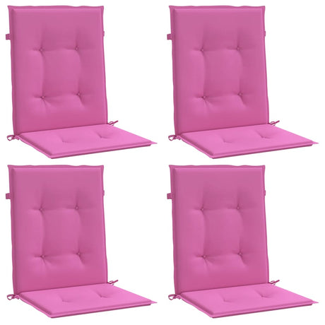 VidaXL Stuhlkissen 4 Stück, Stoff mit niedriger Rückenlehne, rosa