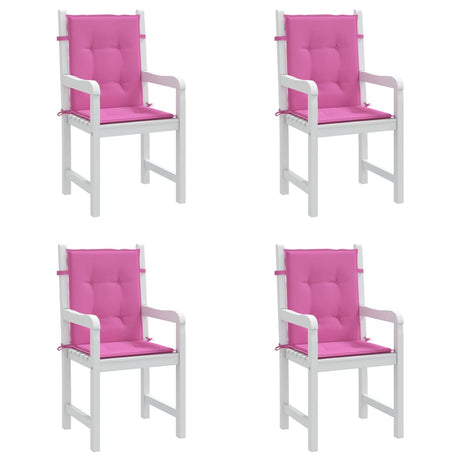 VidaXL Stuhlkissen 4 Stück, Stoff mit niedriger Rückenlehne, rosa