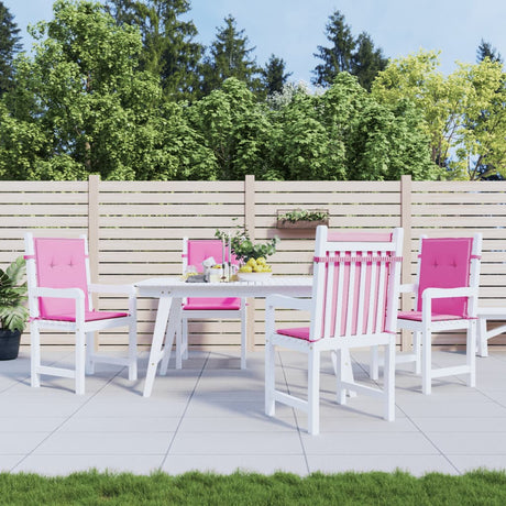 VidaXL Stuhlkissen 4 Stück, Stoff mit niedriger Rückenlehne, rosa