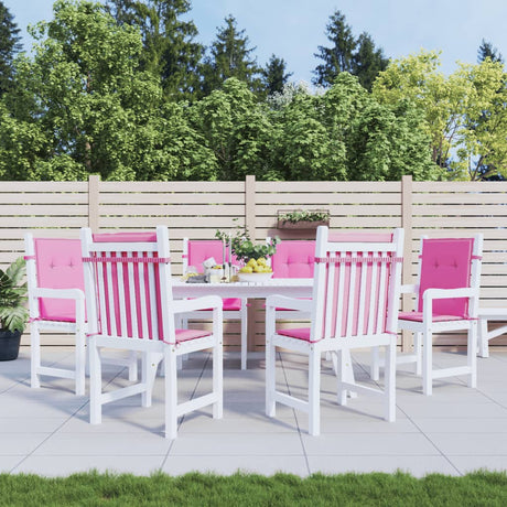VidaXL Stuhlkissen 6 Stück, Stoff mit niedriger Rückenlehne, rosa