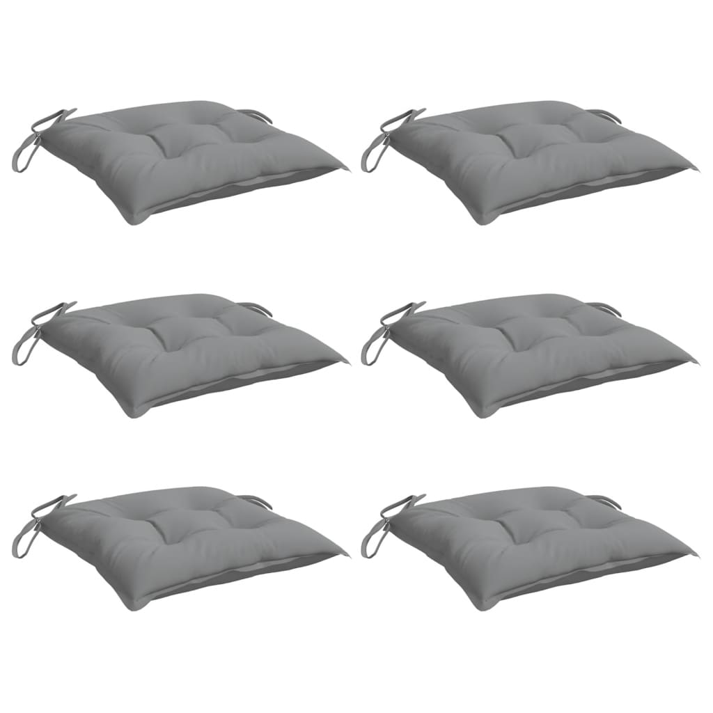 VidaXL Stuhlkissen 6 Stück 40x40x7 cm Oxford-Stoff grau