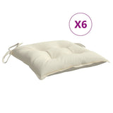 Vidaxx Stuhlkissen 6 Stück 40x40x7 cm Stoff cremeweiß