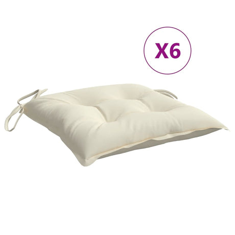 Vidaxx Stuhlkissen 6 Stück 40x40x7 cm Stoff cremeweiß