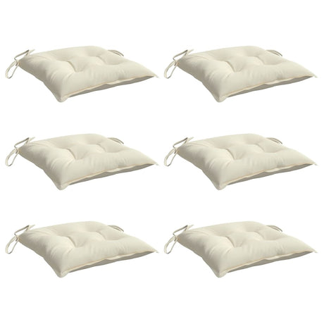 Vidaxx Stuhlkissen 6 Stück 40x40x7 cm Stoff cremeweiß