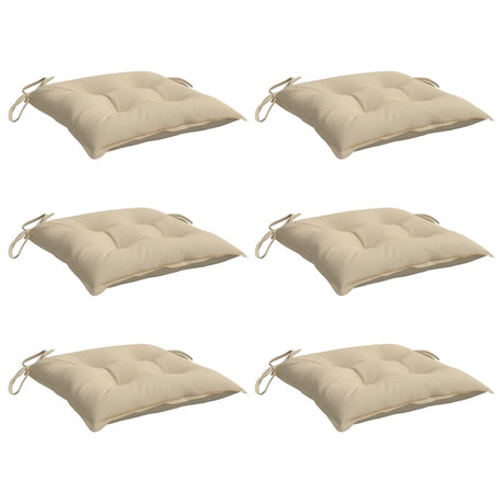 Vidaxx Stuhlkissen 6 Stück 40x40x7 cm Oxford-Stoff beige
