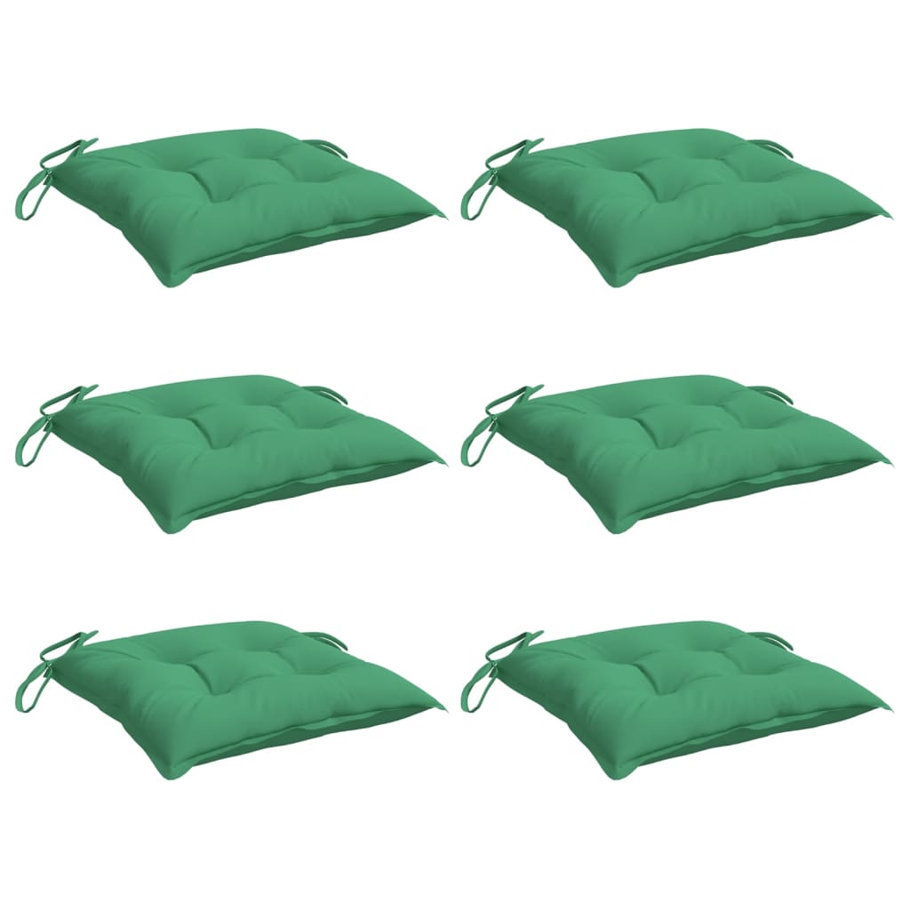 Vidaxx Stuhlkissen 6 Stück 40x40x7 cm Oxford-Stoff grün
