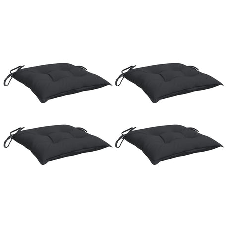 VidaXL Stuhlkissen 4 Stück 40x40x7 cm Oxford-Stoff schwarz
