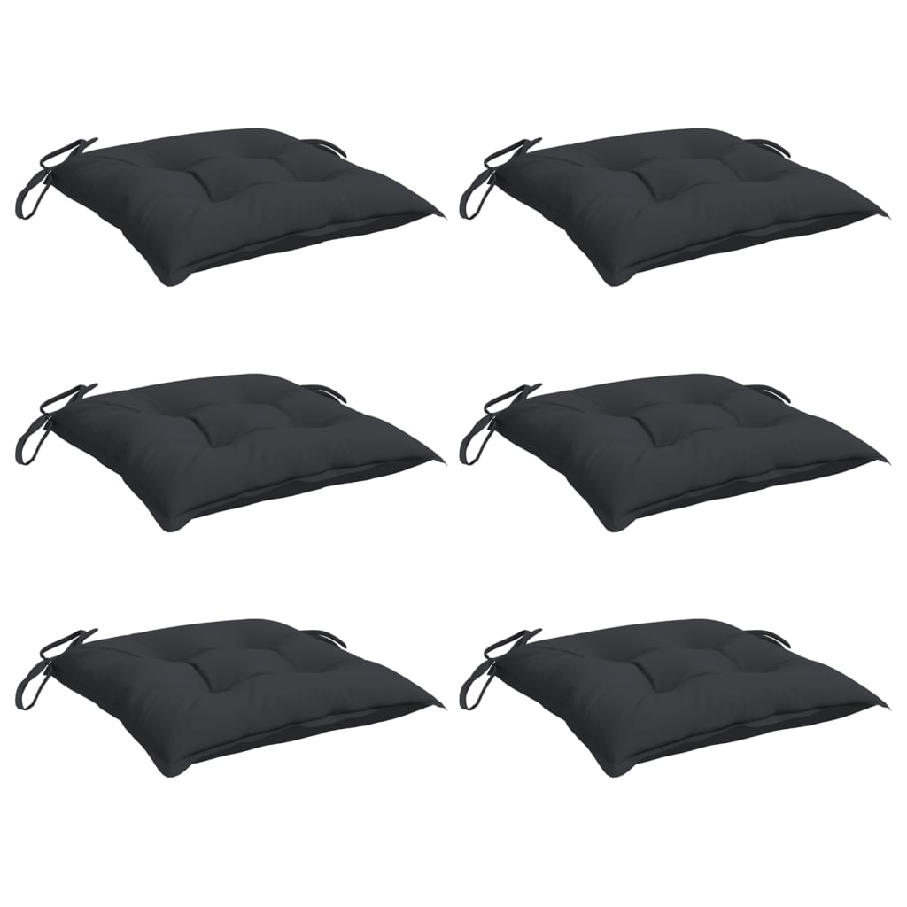 Vidaxx Stuhlkissen 6 Stück 40x40x7 cm Oxford-Stoff schwarz