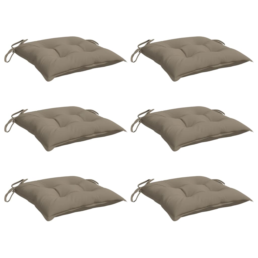 VidaXL Stuhlkissen 6 Stück 40x40x7 cm Oxford-Stoff Taupe
