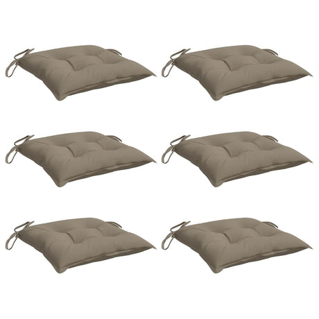 VidaXL Stuhlkissen 6 Stück 40x40x7 cm Oxford-Stoff Taupe