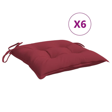 VidaXL Stuhlkissen 6 Stück 40x40x7 cm Oxford-Stoff weinrot