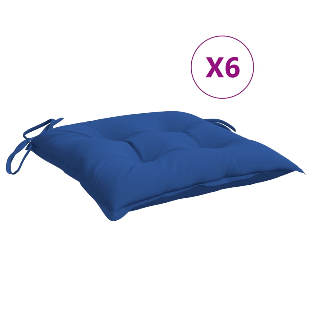 Vidaxx Stuhlkissen 6 Stück 40x40x7 cm Oxford-Stoff blau