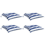 VidaXL Stuhlkissen 4 Stück gestreift 40x40x7 cm Stoff weiß und blau