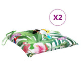 VidaXL Stuhlkissen 2 Stück 40x40x7 cm Stoff mehrfarbig
