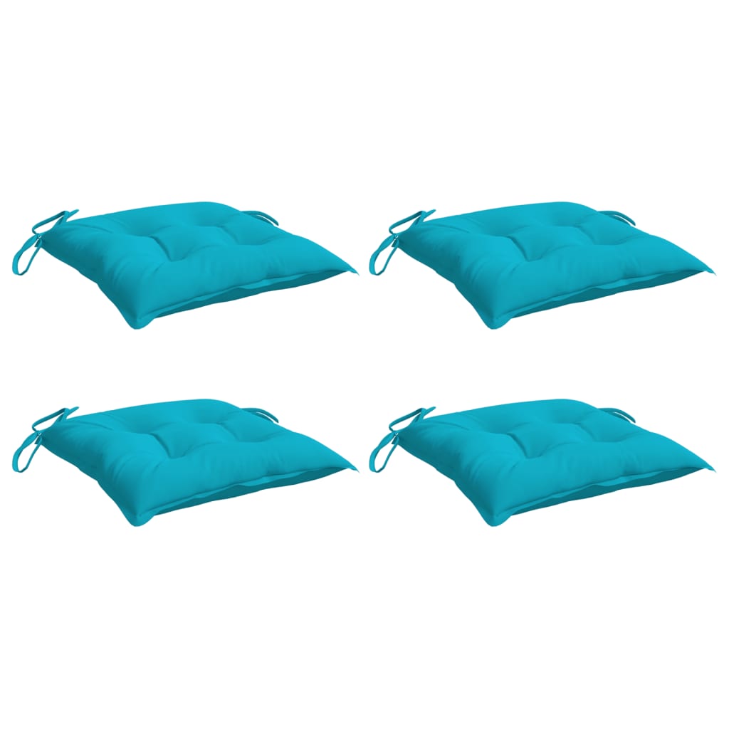 VidaXL Stuhlkissen 4 Stück 40x40x7 cm Stoff Türkis