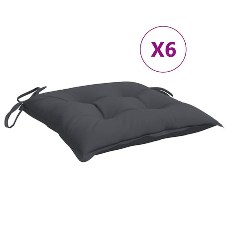 VidaXL Stuhlkissen 6 Stück 50x50x7 cm Oxford-Stoff Anthrazit