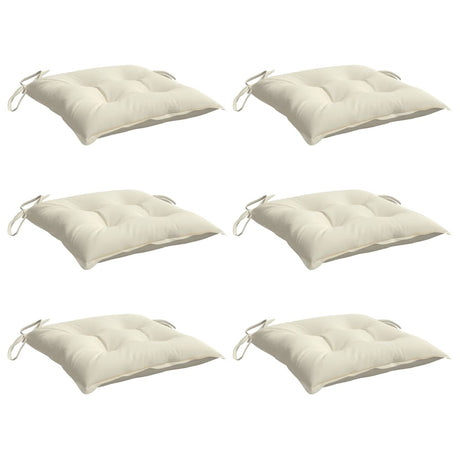 VidaXL Stuhlkissen 6 Stück 50x50x7 cm Oxford-Stoff cremeweiß
