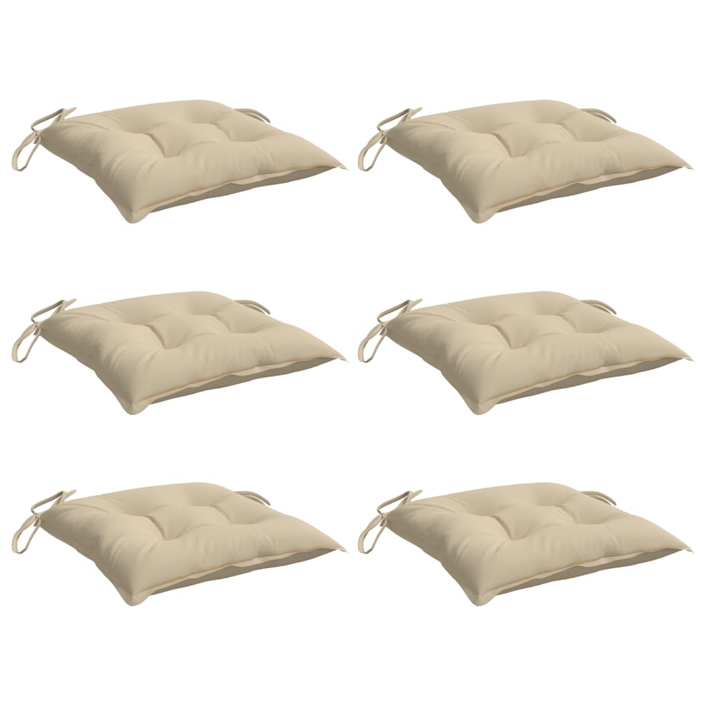 VidaXL Palettenkissen 6 Stück 50x50x7 cm Oxford-Stoff Beige