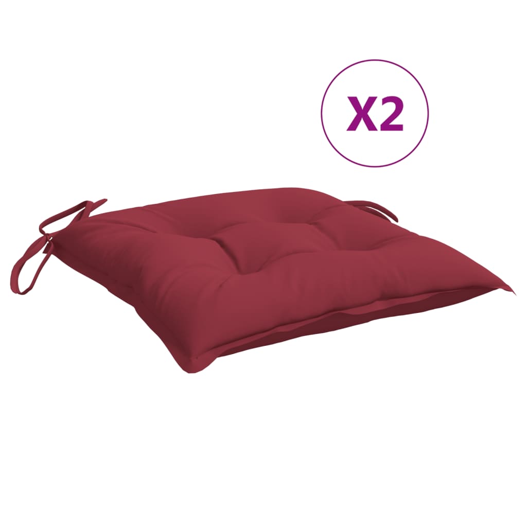 Vidaxx Palettenkissen 2 Stk. 50x50x7 cm Oxford-Stoff weinrot