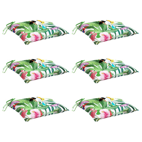 VidaXL Stuhlkissen 6 Stück 50x50x7 cm Stoff mehrfarbig