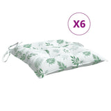 Vidaxx Stuhlkissen 6 Stück 50x50x7 cm Stoff Blattmuster