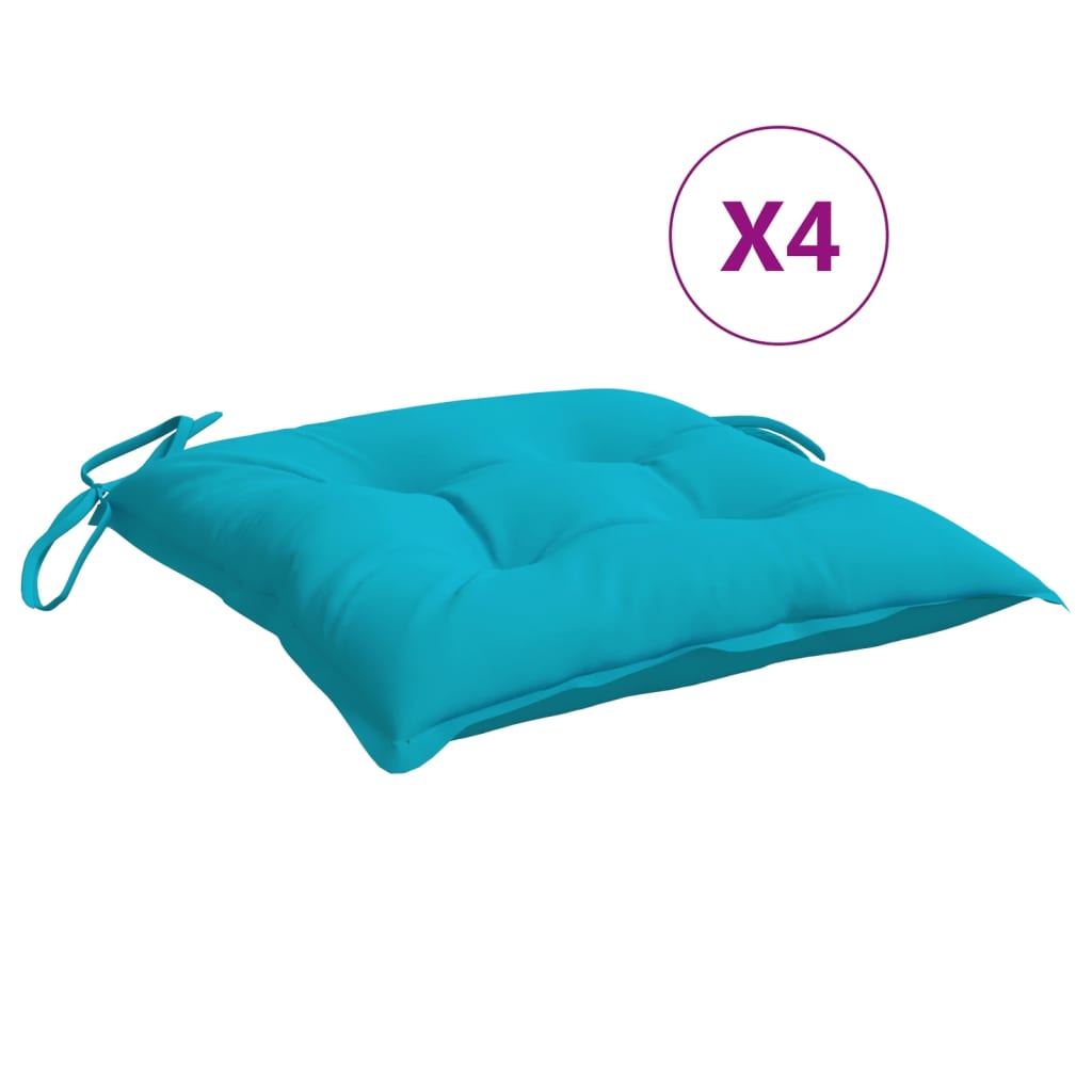 VidaXL Stuhlkissen 4 Stück 50x50x7 cm Stoff Türkis