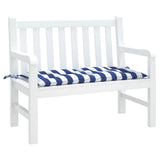 VidaXL Gartenbankauflage 100x50x7 cm Stoff weiß und blau gestreift