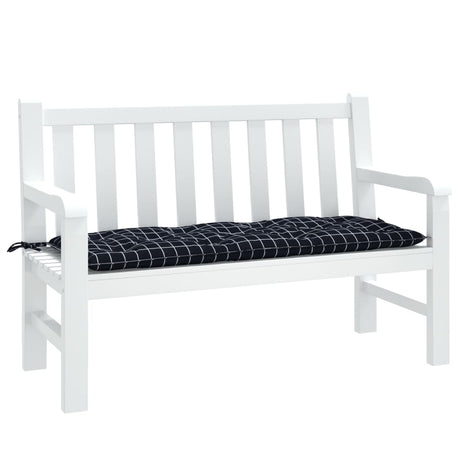 VidaXL Gartenbankauflage Rautenmuster 120x50x7 cm Stoff schwarz