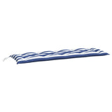VidaXL Gartenbankauflage 150x50x7cm Stoff weiß und blau gestreift