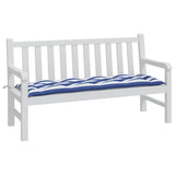 VidaXL Gartenbankauflage 150x50x7cm Stoff weiß und blau gestreift