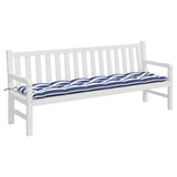 VidaXL Gartenbankauflage gestreift 200x50x7 cm Stoff weiß und blau