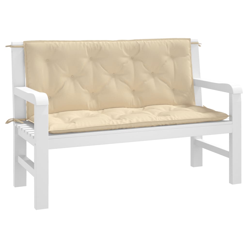 Vidaxx Gartenbankauflagen 2 Stk. 120x50x7 cm Oxford-Stoff beige