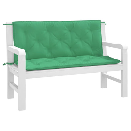 Vidaxx Gartenbankauflagen 2 Stück 120x50x7 cm Oxford-Stoff grün