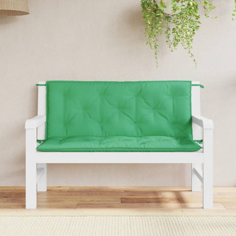 Vidaxx Gartenbankauflagen 2 Stück 120x50x7 cm Oxford-Stoff grün