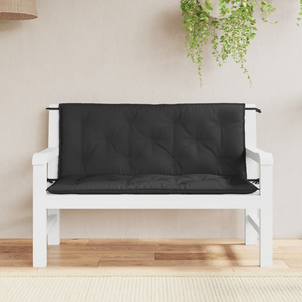 Vidaxx Gartenbankauflagen 2 Stk. 120x50x7 cm Oxford-Stoff schwarz