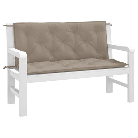 Vidaxx Gartenbankauflagen 2 Stk. 120x50x7 cm Oxford-Stoff Taupe