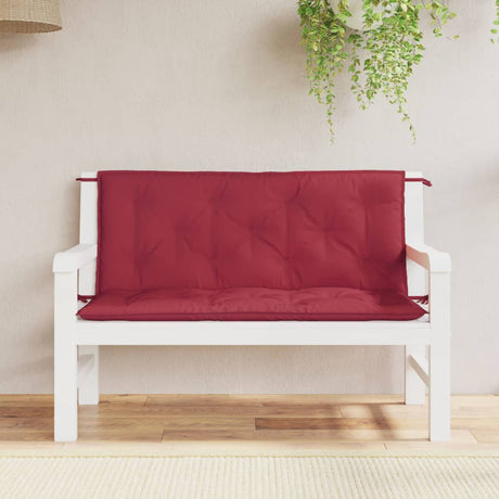 Vidaxx Gartenbankauflagen 2 Stk. 120x50x7 cm Oxford-Stoff weinrot