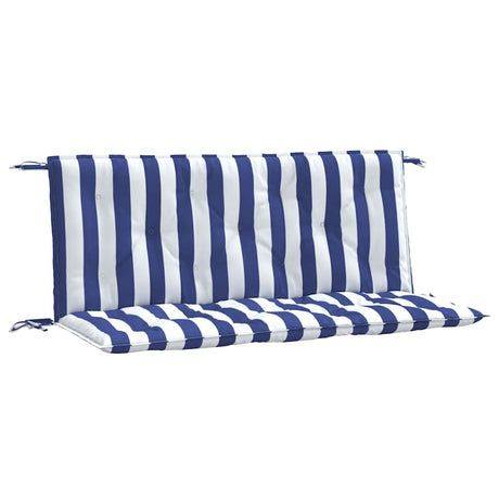VidaXL Gartenbankauflagen 2 Stück gestreift 120x50x7 cm Stoff weiß und blau