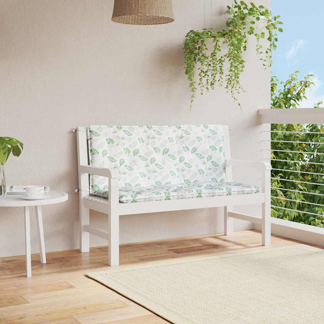 Vidaxx Gartenbankauflagen 2 Stk. Blattmuster 120x50x7 cm Stoff