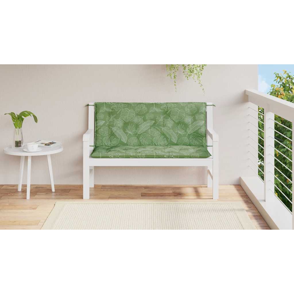 Vidaxx Gartenbankauflagen 2 Stk. Blattmuster 120x50x7 cm Stoff