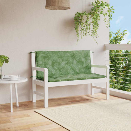 Vidaxx Gartenbankauflagen 2 Stk. Blattmuster 120x50x7 cm Stoff