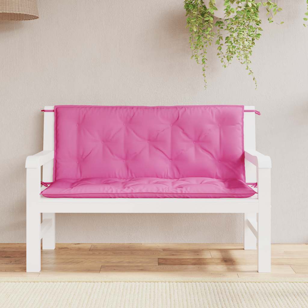 VidaXL Gartenbankauflagen 2 Stück 120x50x7 cm Stoff rosa